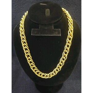 Vintage Anne Klein Goldtone Textured Chain Necklace